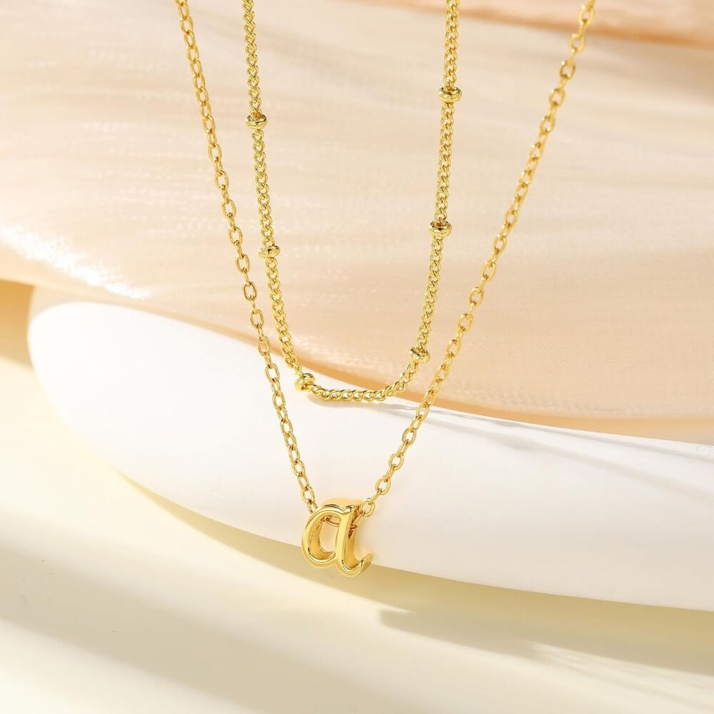 Adjustable Layered Initial Pendant Necklaces - Me… - image 6
